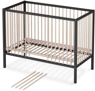 Sämann Babybett Sleepy 60x120 cm, schwarz/natur