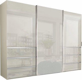 WIEMANN Schwebetürenschrank Malibu, stilvolles Design, Made in Germany mit Glasfront, in verschiedenen Breiten, Schubladen mit Selbsteinzug