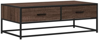 vidaXL Couchtisch Braun Eichen-Optik 100x50x35 cm Holzwerkstoff Metall 848783