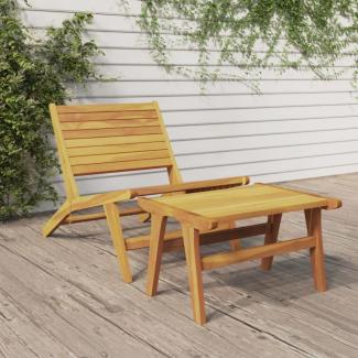 vidaXL Gartenstuhl mit Fußstütze Massivholz Teak 319154