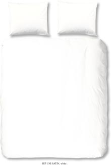 HIP Mako Satin Bettwäsche 2 teilig Bettbezug 135 x 200 cm Kopfkissenbezug 80 x 80 cm Uni Duvet Cover 0280. 00. 08 White