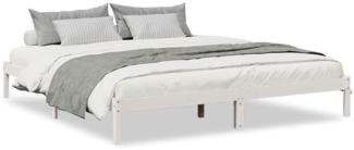 vidaXL Massivholzbett Extra Lang ohne Matratze Weiß 200x220 Kieferholz 852427