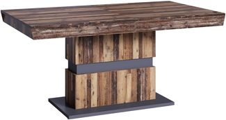 Tisch >MATTHEW< mit Auszug in Old-Wood-Optik 140-195 x 75 x 90 cm (BxHxT)