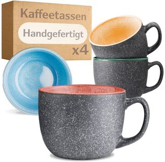 Cosumy Cappuccinotasse Kaffeetassen 4er Set aus Keramik - 350ml, 4-tlg, Keramik, Warm