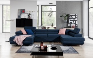 Eltap Rodrigo Ecksofa (Inari 80) Seite rechte, Blau, 58 x 90 x 202 cm