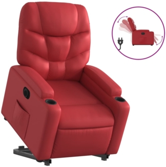 vidaXL Relaxsessel mit Aufstehhilfe Elektrisch Rot Kunstleder 3204677