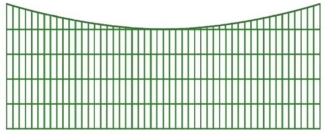 Schmuckzaun / Doppelstabmattenzaun Bogen konkav Komplett-Set mit Abdeckleisten / Grün / 161cm hoch / 30m lang