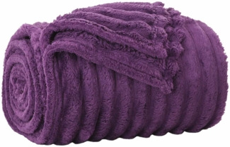 Überwurfdecke, Wohndecke Lila 150 x 130 cm Fleece