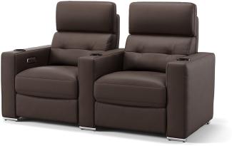 Sofanella Ledersofa BARI Kinocouch Ledercouch Echtleder Zweisitzer in Braun