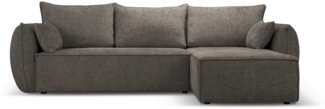 Micadoni Ecksofa Kaelle 4-Sitzer mit Schlaffunktion Chenille Grau Rechts