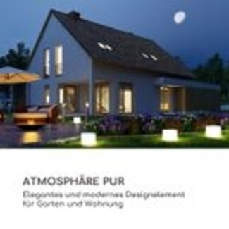 Blumfeldt Shinecube XL Gartenlampe mit LED-Beleuchtung in 16 Farben, Größe: 40 x 40 x 40 cm, Licht-Modi: Strobe, Flash, Fade, Smooth, wasserdicht, Fernbedienung, Akku, In-/ Outdoor, Material: PE, weiß