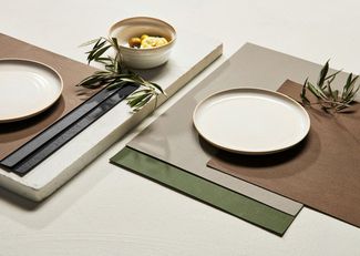 ASA Tabletops Rough Black Tisch-Set 46x33 cm Lederoptik