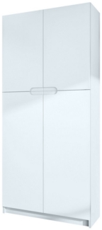 Vladon Aktenschrank Logan (Aktenschrank, mit 5 Fächern und 4 Türen) Weiß matt/Weiß matt (82 x 185 x 37 cm)