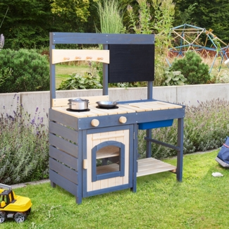 HOME DELUXE Matschküche aus Holz MUDINO - Grau