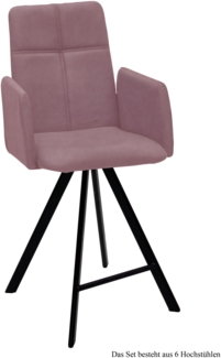 Thekenstuhl (6er-Set) Dekhova 52 x 109 x 60 Schwarz/Rosewood