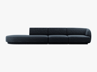 Micadoni Sofa Miley 4-Sitzer Links Chenille Haga Königsblau