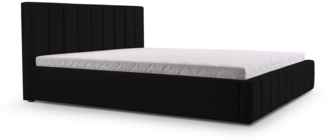 MOEBLO Polsterbett BETT 01 (Doppelbett mit Kopfstütze, Rahmenbettgestell - Stilvolles Design mit maximalem Komfort, mit Bettkasten und Lattenrost), gepolstertes Kopfteil mit Bettkasten