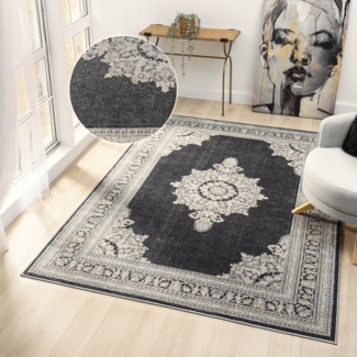 OTTO home Teppich Banli, rechteckig, Höhe: 9 mm, dezenter Glanz, Schrumpf-Garn-Effekt, Vintage-Look, Orient-Optik