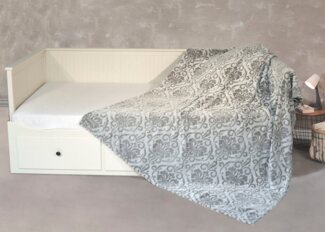 Wohndecke Kaschmirtouch Ornamente, KiNZLER, mit Hoch-Tief Effekt, Kuscheldecke, 150x200 cm