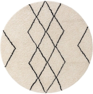 benuta Wollteppich Berber, rund, Höhe: 31 mm, 100% Wolle, handgetuftet, Berber, Natural Living, Wohnzimmer