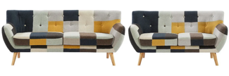 Vente-unique - Couchgarnitur 3+2 - Patchwork - Mehrfarbig - SERTI II