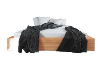 Bett Lubic 1 Sonderlänge 160x210 Kernbuche mit Sprossenkopfteil Holzfußgestell