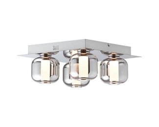 Brilliant Leuchten No. G97177-93 Rafa LED Deckenleuchte 4flg chrom rauchglas 3000K