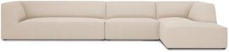 Micadoni 5-Sitzer Modular Ecke rechts Sofa Ruby | Bezug Beige | Beinfarbe Black Plastic