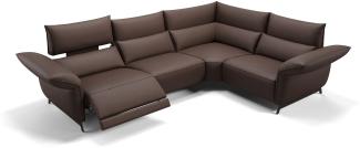 Sofanella Eckcouch CUNEO Ecksofa Ledersofa Eckgarnitur in Braun