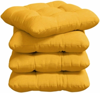 vidaXL Sitzkissen 4 pcs Helles Gelb 45 x 45 cm Cordstoff 42015144