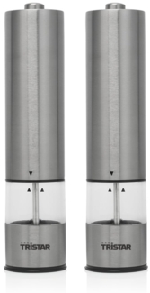 Tristar Gewürzmühlen Set Salzmühle Pfeffermühle Batteriebetrieben LED Edelstahl