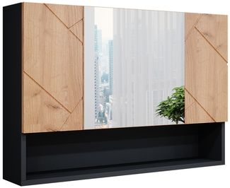 Vicco 'Irma' Spiegelschrank, Holz, 55 x 17 x 80 cm, Anthrazit / Eiche