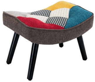 HomeMiYN Sitzhocker Hocker, Patchwork-Sessel, Ohrensessel, Schaukelstuhl