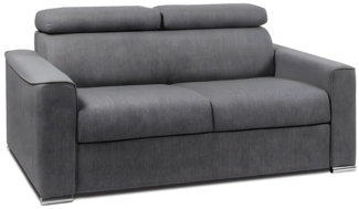 Schlafsofa 2-Sitzer Stoff VIZIR - Grau - Liegefläche: 120 cm - Matratzenhöhe: 18 cm