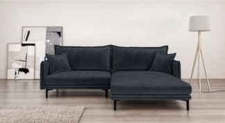 INOSIGN Ecksofa ALEXANDRIA mit Recamiere rechts oder links bestellbar, moderne Bezüge, L-Form mit Wellenunterfederung, Maße: B/H/T 246/86/190 cm