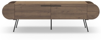 Calicosy TV-Möbel 2 Türen mit Metallfüßen B194,5 cm - SALUSO - Dunkles Holz