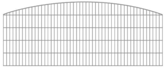 Schmuckzaun / Doppelstabmattenzaun Rundbogen-Dekor Komplett-Set mit Abdeckleisten / Verzinkt / 181 cm hoch / 10 m lang