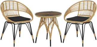 Bistro Set mit Kissen Schwarz PELLARO