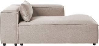 Linksseitige Chaiselounge BRANDE Stoff Hellbraun