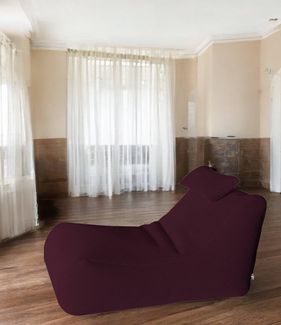 Talamo Italia - Pouf Abuli, Mehrzwecksessel, Sitzsack, Hockerhocker, Made in Italy, 70x120 h65 cm, Bordeaux