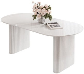 Lookway Esstisch OVI Tisch mit geriffeltem Gestell Hochglanz (1x Tisch), Breite: 180 cm