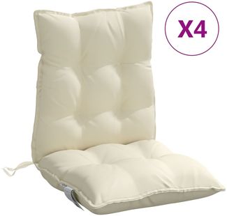 vidaXL Niedriglehner-Auflagen 4 Stk. Creme Oxford-Gewebe 377678