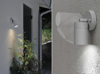 2er-Set Aluminium Wandspot MODENA grau, GU10, Höhe 15cm, IP44