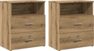 2er-Set Nachttische, Nachtschränke Artisan-Eiche 50 x 32 x 60 cm Holzwerkstoff