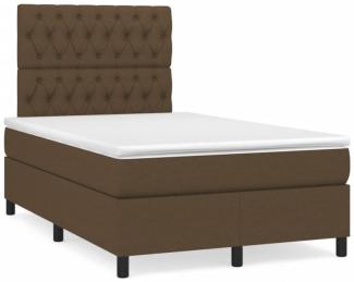 Boxspringbett mit Matratze & LED Dunkelbraun 120x190 cm Stoff (Farbe: Braun)