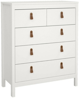 Dmora Kommode Nicholas, Mehrzweckkommode, Schlafzimmerkommode, Schrank mit Schubladen, 82x38 h99 cm, Weiß