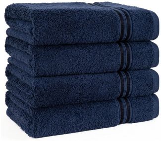 HAMMETEX Handtuch Set 4er Set Handtücher 50x100 cm, 100% Baumwolle, Weich & Saugstark, Frottier (Set, 4-St), mit Bordüre, einfarbig, weich