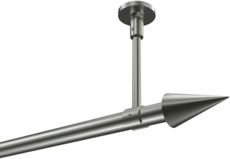 Gardinenstangen-Set Sonette Savio 520 cm (geteilt in 4x130 cm), 1-läufig, 20 mm Ø Edelstahl-Optik