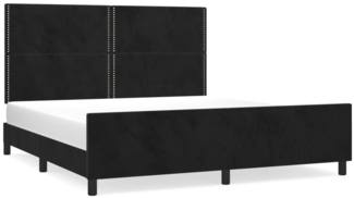 Bettgestell mit Kopfteil Samt Schwarz 180x200 cm