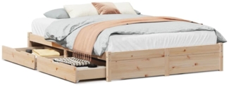 vidaXL Massivholzbett ohne Matratze 140x190 cm Kiefernholz 3301654